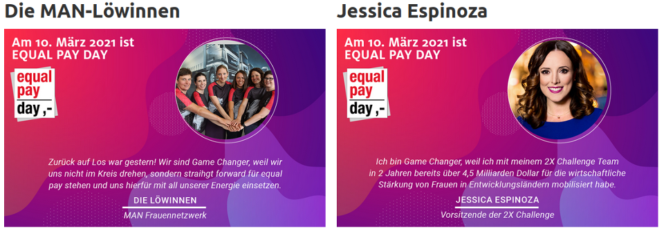 equal pay day Jessica Espinoza, MAN-Löwinnen